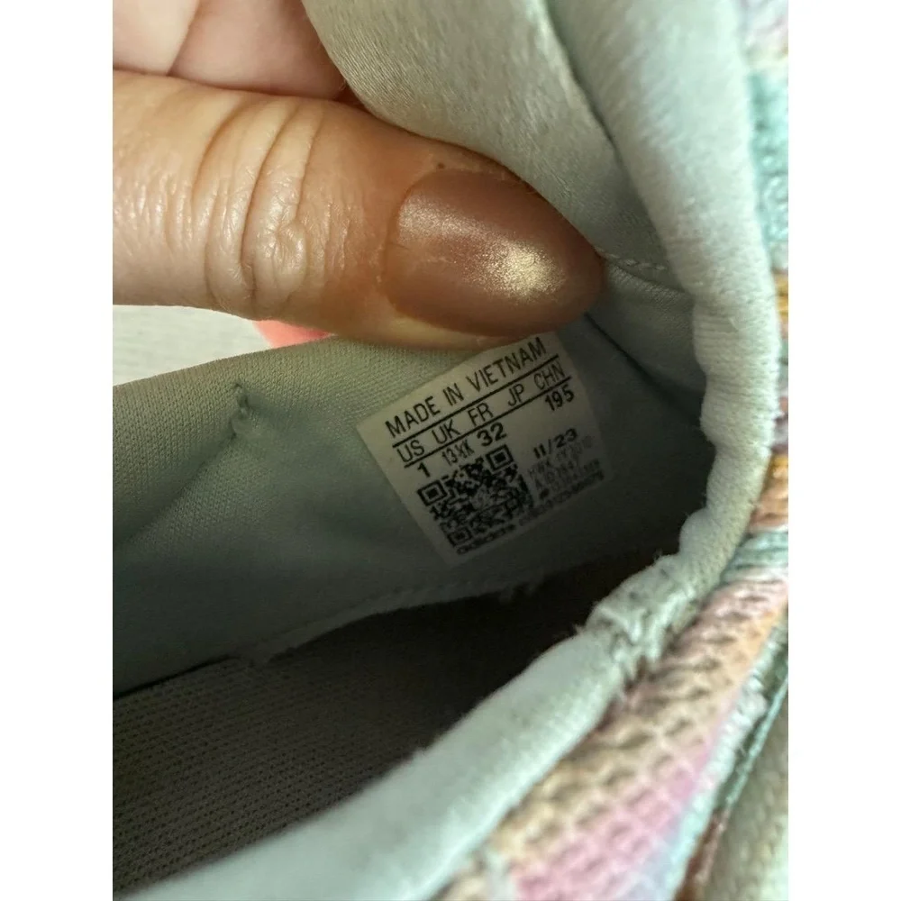 Adidas Kids Sneakers Size 1 Cloudfoam Pure 2.0 Pastel Tie Dye Comfy Cushioned - Picture 5 of 5
